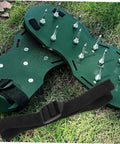 No Fuss Setup 16 Pcs Lawn Aerator Shoes Straps With Grass Spike Attachments on green lawn surface