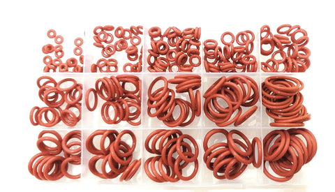 All-In-One Silicone O Ring Kit 225 Pieces In 15 Metric Sizes VMQ Sealing Gasket Set With Red Storage Box For DIY And Automotive Repairs