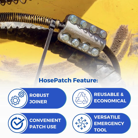 Fast In-Field Hydraulic Hose Repair Clamp For Leaks 1/2 Inch High-Pressure Hose Patch That Lets You Seal It Up On The Spot Without Removing The Hose, Durable Clamp Only