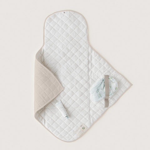 Organic Portable Changing Pad With GOTS Certified Cotton Fill Diaper Mat And Travel Clutch Kit Compact 33x34 Inch Changing Station For On The Go Moms And Dads Safe Eco Friendly Design Without Glue Or Vinyl