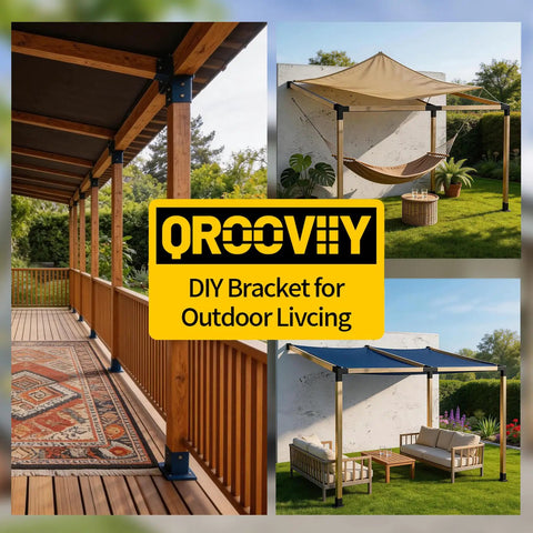 30 Degree 4 Way Pergola Bracket With Wall Mount Post Base For 4x4 Lumber 13 Gauge Slant Post Brackets Heavy Duty DIY Woodwork For Patio Pergolas Gazebos And Log Cabins 2 Pack