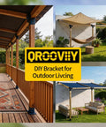 Collage showcasing 15 Degree 4 Way Pergola Bracket Kit for 4x4 Posts to Beams in outdoor living setups