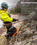 Climber using ProFlex 380 Kneeling Pad Built Tough With Thick NBR Foam Cushions on a rocky slope for protection