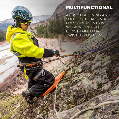 Climber using ProFlex 380 Kneeling Pad Built Tough With Thick NBR Foam Cushions on a rocky slope for protection