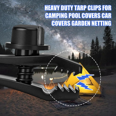 100 Pack Heavy Duty Tarp Clips With Locking Grasp No Tool Needed Thumb Screw Tent Clips For Securing Tarps Awnings Canopies