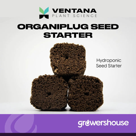 Hydroponic Seed Starter Plugs 50 Pack For Quick Rooting And Growth shown in close-up view, using organic soil mix.