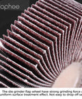 Close-up of 80 Grit Aluminum Oxide Flap Wheel from 20 Piece 80 Grit Aluminum Oxide Flap Wheel Sander Set With Cone And Cylindrical Grinding Heads.