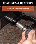Stainless Steel Trailer Hitch Lock With Five-Eighth Inch Pin Diameter Fits Two-Inch Or Two And A Half-Inch Receivers in use
