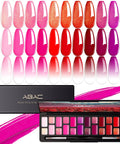 Solid Gel Nail Polish Kit With Ombre Colors 24 Color HEMA Free Soak Off Set showing vibrant nail colors and palette