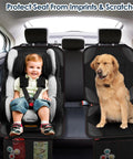 Universal Car Seat Protector For Kids And Pets, Waterproof Non Slip Leather Mat With 2 Mesh Pockets, Easy Clean, Black