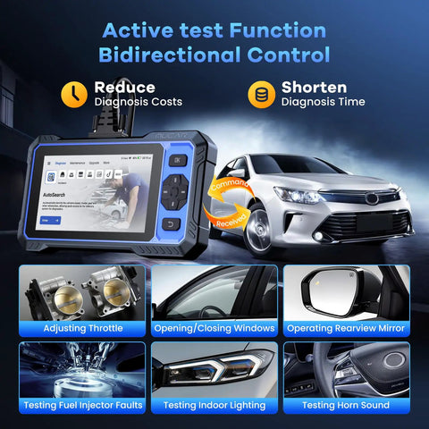 Bidirectional OBD2 Scanner All In One For All Car Systems With 3000 Plus Active Tests Pro Grade Diagnostic Tool display and functions