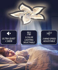 Low Profile Ceiling Fan With LED Light, Ultra Quiet Six-Speed Wind, Three Switchable Modes, Smart Timer, 25.6 Inch Black Finish