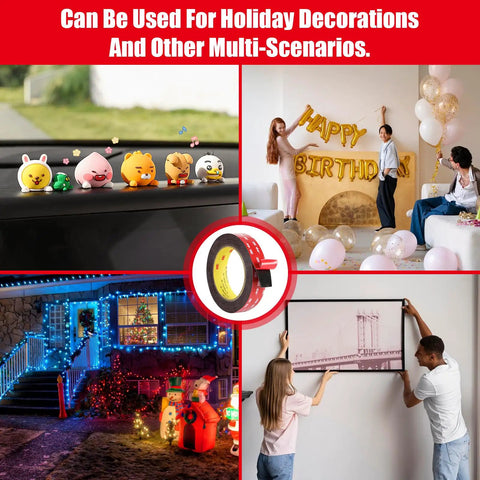 Heavy Duty Double Sided Tape With Waterproof Adhesive For Cars And Home, mounting features in various decorative scenarios