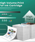 63 Ink Cartridges Combo Pack For HP 63 Black And Tri Color Remanufactured 63XL Ink Two Pack with high volume print yield chart