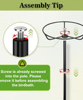 Assembly instructions for Heavy Duty Metal Bird Bath For Outdoors With 12 Inch Diameter Bowl Rustproof Waterproof Coating Sturdy 5 Prong Base Yard Friendly Garden Feeder And Bath For Backyard Birds.