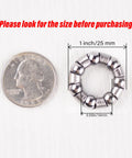 Four Pack Bike Ball Bearings For Front And Rear Hubs With Fixed Cage 25mm Outer Diameter 14mm Inner Diameter 7 Ball Retainer Steel Construction Easy Wheel Refresh And Smooth Ride Replacement next to a coin for size reference