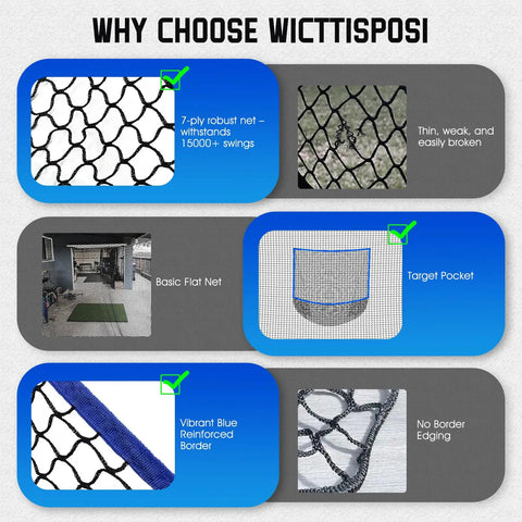 10 By 10 Ft Golf Net With Target Pocket For Home Practice features and benefits comparison chart