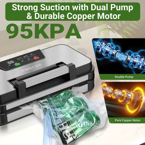 Image of the 95kPa Vacuum Sealer Machine With Dual Pump Vacuum And Inflate Modes sealing beer cans