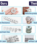Front view: Bates Fender Washers Assortment Kit, stainless steel flat washers, 230 pcs, 15 sizes (M3–M12)