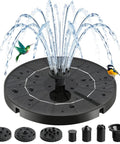 Floating Solar Fountain With 3.5W Panel Six Spray Nozzles And Four Fixed Rods Auto On In Direct Sunlight No Power Cord Needed Easy Setup