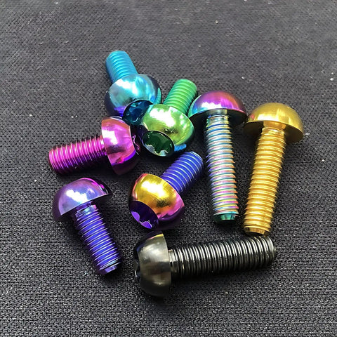 Colorful Titanium M5x10 Bike Bolts Set For MTB Disc Brakes 12 Pack Grade 5 6Al 4V Lightweight Rotor Screws Torx T25