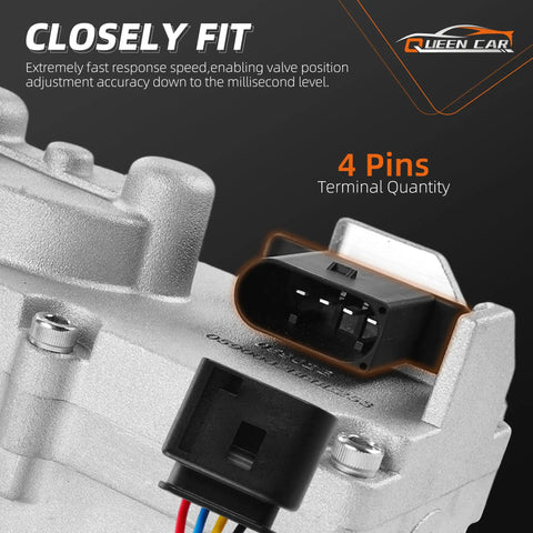 Close-up of 4-pin terminal on Beefed-Up Turbo Actuator For 6.7L Cummins Diesel Fits 2013 To 2018 Heavy Duty Pickup Trucks VGT Turbocharger