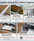 Design features of Acrylic Enclosure For 3D Printer With 360 Degree Transparent Cover highlighting build volume and sealing.