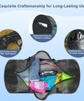 Diving Mesh Duffel Bag Large Capacity With Quick Dry Ventilation showing splashproof pocket and mesh compartments filled with gear