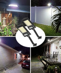 Outdoor Solar Flood Lights 4 Pack Super Bright 1000LM 168 LEDs Motion Sensor Security Lights on deck, fence, yard, porch