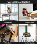 Universal In Flight Phone Holder Mount For Airplane Hands Free Viewing with dual 360 degree rotation in various settings