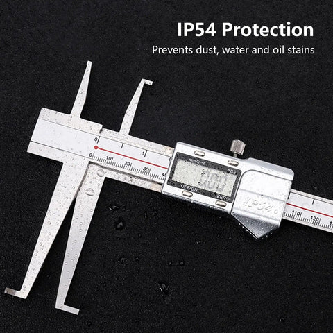 Electronic Inside Groove Caliper With Upper And Lower Jaw Grooves, 6 Inch 150mm Digital, IP54 protection, on black background.