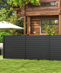 Black PP vinyl two panels outdoor privacy screen 48x48 inch fence for no fuss setup in a garden setting