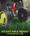 Corded Electric Garden Tiller adjustable height wheel settings