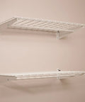 Two Pack Heavy Duty Steel Wall Garage Shelving Set 36 In By 18 In Adjustable Shelves With Hanging Rod Max Load 200 Lbs Per Shelf