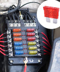 100 Pack 10 Amp Atc Ato Standard Fuse Blades For Cars Trucks Boats Rvs With Tin Plated Zinc Terminals Offering Legit Heavy Duty No Sweat Short Circuit Protection installed in a fuse box.