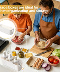 Keepin' Your Drawer Game Strong With These 20 White Plastic Narrow Storage Bins, Multi Purpose Compact Containers That Keep The Entire Household Organized in a kitchen.