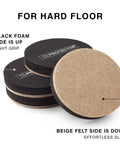 Heavy Duty Felt Furniture Sliders For Hardwood Floors 8 Pack 4 3 Quarter Inch Gliders Stacked Showing Foam and Felt Sides