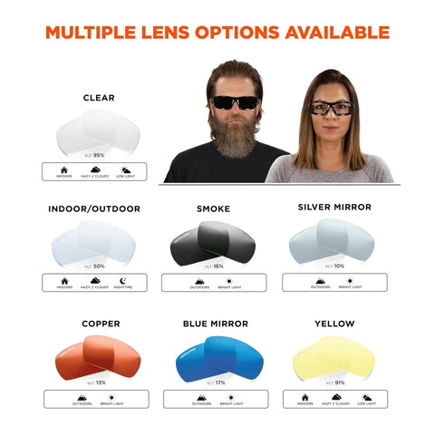 Skullerz Odin Safety Sunglasses With Polarized Lenses, ANSI Z87.1 Impact Resistant, Built Tough Full Frame, Non Slip Grip, Anti Fog, UV 400 Protection For Work And Outdoor Adventures