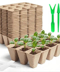 240-Cell Seed Starter Kit With 12-Cell Peat Pots 20 Trays Transplanting Tools And Plant Labels Biodegradable Root Friendly Seedling Cups