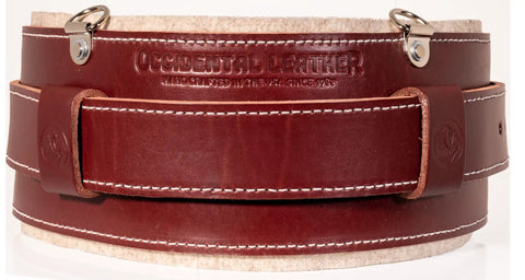Front view of leather padded belt from XXL Stronghold Belt System For Pro Contractors Heavy Duty Contractor Grade Tool Belt Setup Built With Extreme Abrasion Resistant Industrial Nylon Made In USA Durable Pouch System For All Your Tough Jobs