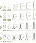 Stainless Steel Nuts And Bolts Assortment Kit, 810 Piece Diy Hardware Set With M3 M4 M5 M6 Phillips Pan Head Screws, Machine Screws, Washers, And Clear Storage Box For Home Improvement Projects diagram with sizes.