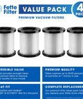 Replacement Filters For Wet Dry Vacuum Cleaner Compatible With DeWalt DCV580 DCV581H Models Pack Of 4 Heavy Duty Pro Grade Filtration