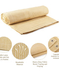 90% UV Blocking Outdoor Sun Shade Cloth For Pergola And Deck, 6 By 6 Feet, Wheat Color, Heat Resistant HDPE With Reinforced Grommets