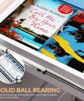 Full Extension Drawer Slides With Ball Bearing Rails And Soft Close 22 Inch Cabinet Mount close-up with books in drawer
