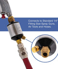 Mini Inline Air Filter And Oil And Water Separator For Compressor Lines, aluminum body connected to spray gun and hose fitting
