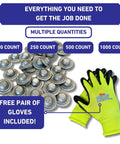 Galvalume Metal Screw Caps For Roofs Seals Over Existing Or Broken Screws To Stop Leaks No Screw Removal Needed Quick And Easy Install With Included Gloves Perfect For Metal Roofing Repairs And Weather Protection 100 Pack