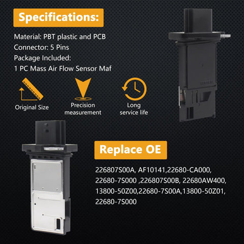 Mass Air Flow Sensor Maf Meter Direct Fit Plug And Play Compatible With Nissan Altima 2004-2014 Armada 2005-2015
