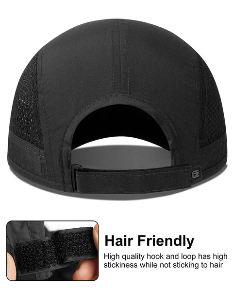 Back view of Reflective Folding Outdoor Hat For Men And Women With UPF 50 Sun Protection, showing hair-friendly adjustable strap.