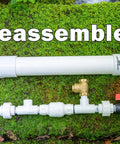 Preassembled Tiny Half Inch Hydraulic Ram Pump For Off Grid Water Delivery from Creeks and Streams, PVC Body, Brass Valve.