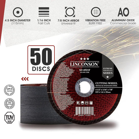 Buckle Up And Start Cutting 50 Pack 4.5 Inch Flat Grinding Discs For Angle Grinders Rust Resistant Metal And Stainless Steel Blades Heavy Duty Power For Every Weekend Warrior Project